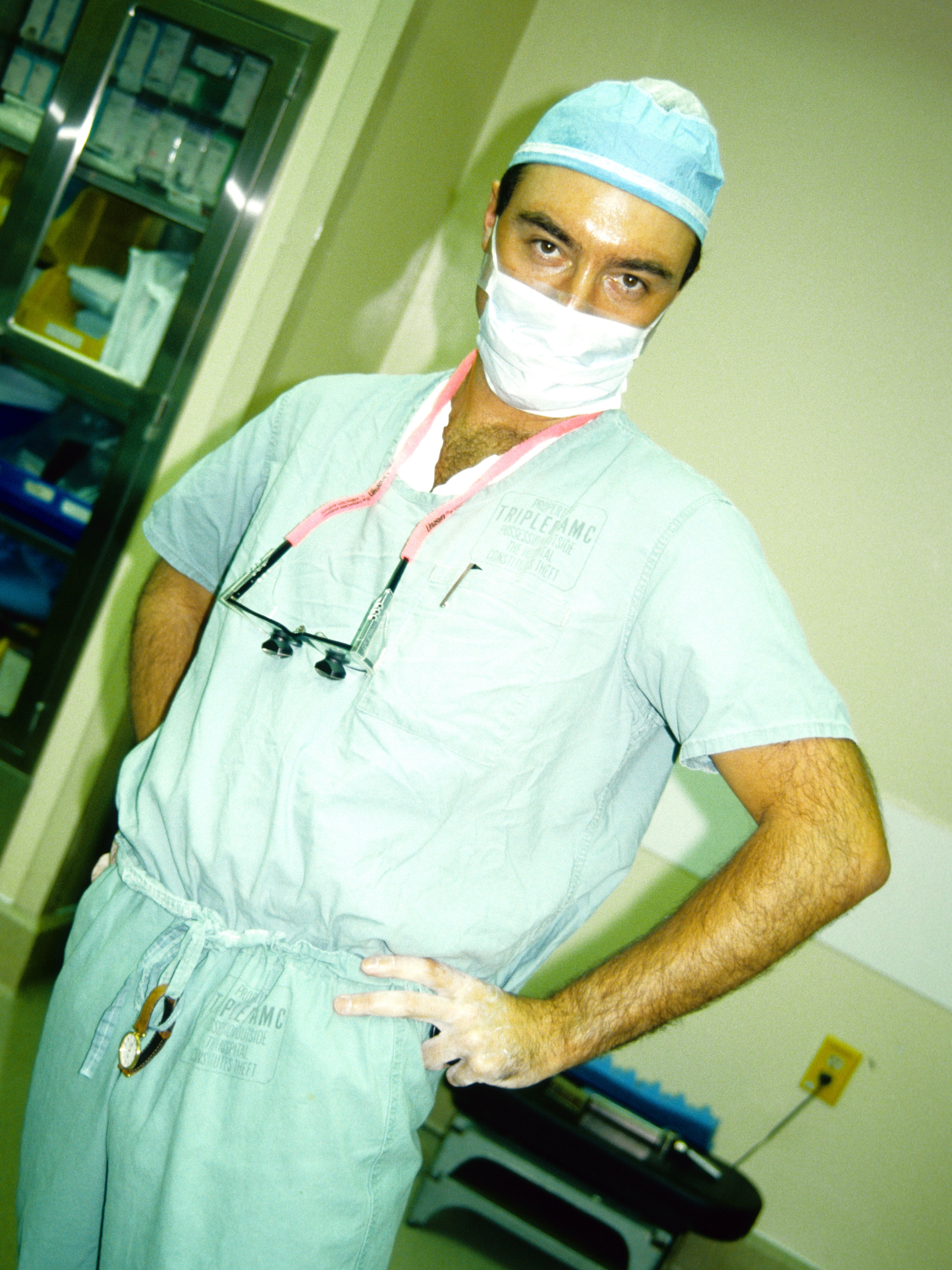 Me being goofy in the O.R. during my chief general surgery year.