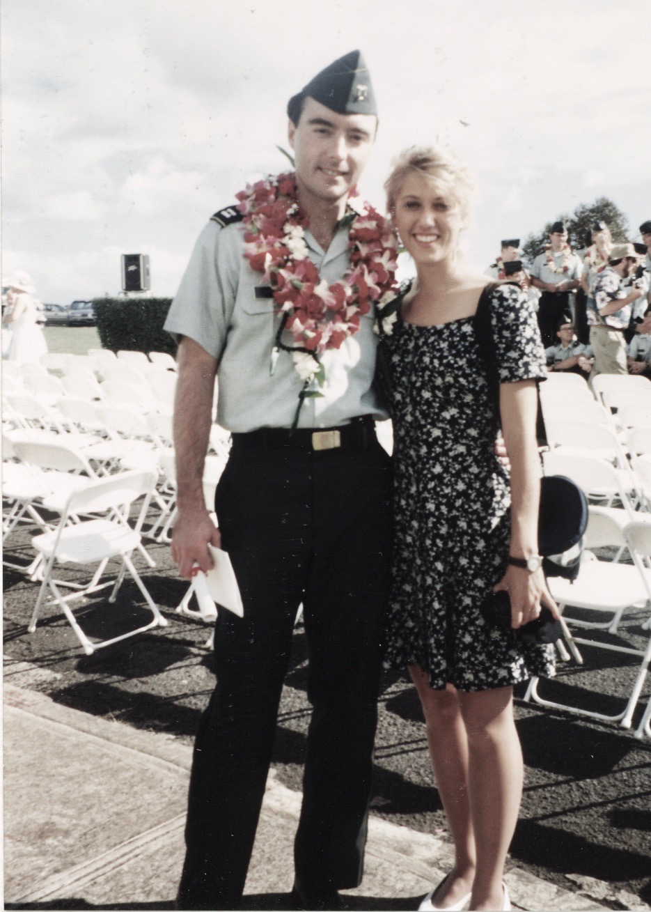 Me and Julie at my general surgery residency graduation ceremony, 1994.